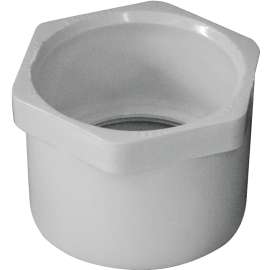 GENOVA 300 Series 30254 Pipe Reducing Bushing, 1-1/2 in Spigot x 1-1/4 in Slip, White