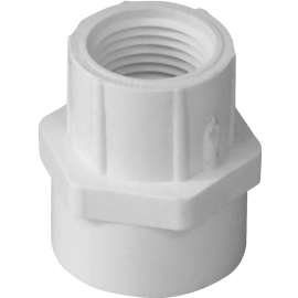 GENOVA 300 Series 30376 Reducing Adapter, 3/4 in Slip, 1 in FIP, White
