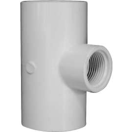 GENOVA 300 Series 31488 Pipe Reducing Tee, 1-1/4 x 3/4 in Run, Slip Run Connection, 1-1/4 in Branch, White
