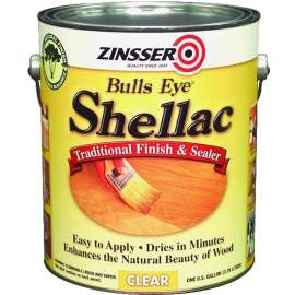 ZINSSER Bulls Eye 00301 Shellac, Mid-Tone, Clear, Liquid, 1 gal, Can