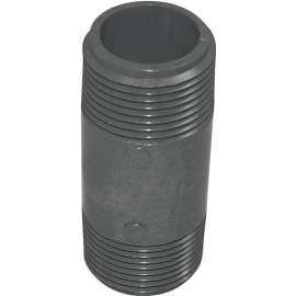 GENOVA 3404030 Pipe Nipple, 3/4 in MIP x MIP, 3 in L, Gray