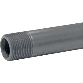 GENOVA 385060D Pipe Nipple, 1 in MIP x MIP, 6 in L, Gray