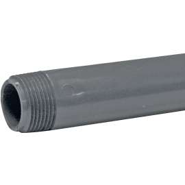 GENOVA 385120D Pipe Nipple, 1 in MIP x MIP, 12 in L, Gray