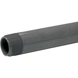 GENOVA 385080D Pipe Nipple, 1 in MIP x MIP, 8 in L, Gray