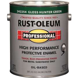 RUST-OLEUM PROFESSIONAL 242254 Protective Enamel, Gloss, Hunter Green, 1 gal Can