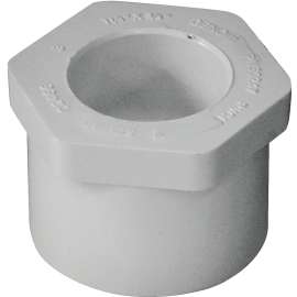 GENOVA 300 Series 30245 Pipe Reducing Bushing, 1-1/4 in Spigot x 1/2 in Slip, White