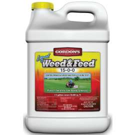 Gordon's 7311122 Weed and Feed Fertilizer, 2.5 gal Jug, Liquid, 15-0-0 N-P-K Ratio
