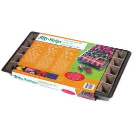 Jiffy TS50H Seed Starter Strip, 11 in L Tray, 22 in W Tray, 50 -Cell, Peat Moss