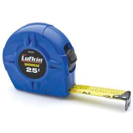 Crescent Lufkin L600 Series QRL625MP Tape Measure, 25 ft L Blade, 1 in W Blade, Steel Blade, ABS Case, Blue Case