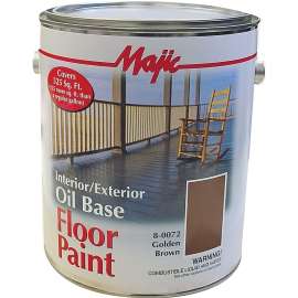Majic Paints 8-0072-1 Floor Paint, Medium-Gloss, Golden Brown, 1 gal Pail