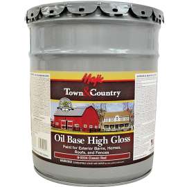 Majic Paints 8-0034-5 Barn and Fence Paint, High-Gloss, Classic Red, 5 gal Pail