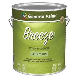 General Paint Breeze 70-349-16 Exterior Paint, Satin, Deep Base, 1 gal