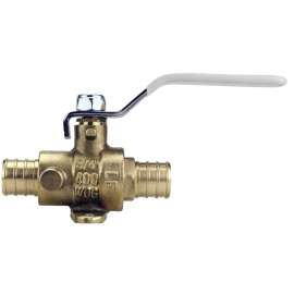 Apollo Valves APXV12WD Ball Valve with Drain and Mounting Pad, 1/2 in Connection, Barb, 200 psi Pressure, Lever Actuator