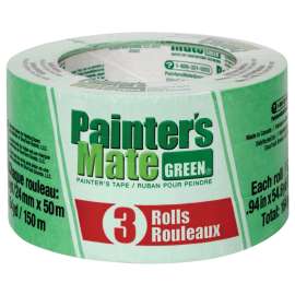 Painter's Mate 673311 Painter's Tape, 60 yd L, 0.94 in W, Rubber Adhesive, Green