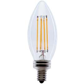 Feit Electric BPCTC60/850/LED/2 LED Lamp, Specialty, Torpedo Tip Lamp, 60 W Equivalent, E12 Lamp Base, Dimmable, Clear