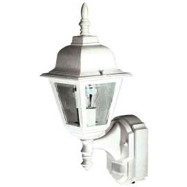 Heath Zenith Dualbrite Series HZ-4191-WH Motion Activated Decorative Light, 120 V, 100 W, Incandescent Lamp, White