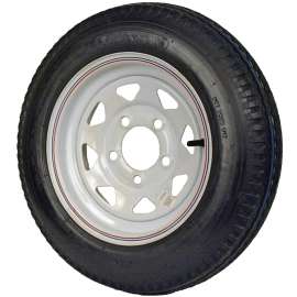 Martin Wheel DM412B-5C-I Trailer Tire, 1120 lb Withstand Load, 4-1/2 in Dia Bolt Circle, Rubber