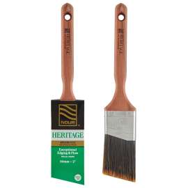 NOUR Heritage 3881-50N Angular Paint Brush, 2 in W, 2-3/4 in L Bristle, Nylon/Polyester Bristle, Sash Handle