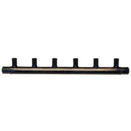 Apollo Valves PXPA6PTO Manifold, 1.76 in OAL, 3/4 in Inlet, 6-Outlet, 1/2 in Outlet, Polyalloy, Black
