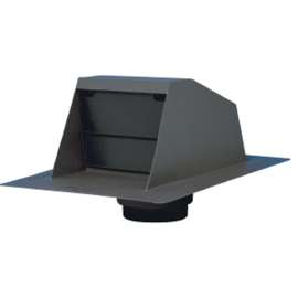 Duraflo 6020BL Exhaust Vent with Collar Adapter, 16.2 in L, 24.06 in W, Steel, Black