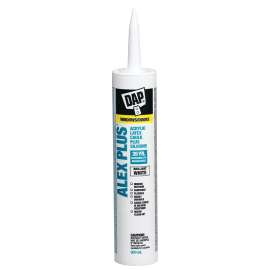 DAP ALEX PLUS 74270 Acrylic Latex Caulk Plus Silicone, White, 40 to 100 deg F, 300 mL Cartridge