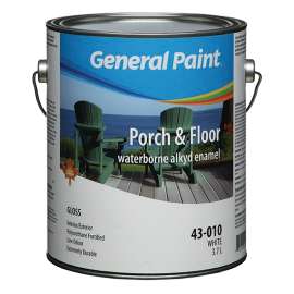 General Paint Porch & Floor 43-010-16 Porch and Floor Enamel Paint, Gloss, White, 1 gal