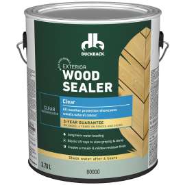 Duckback BCWB80000-16 Exterior Wood Sealer, Clear, Liquid, 1 gal