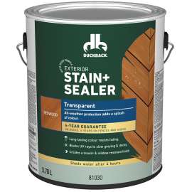 Duckback BCWB81030-16 Exterior Stain and Sealer, Redwood, Liquid, 1 gal