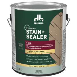 Duckback BCWB83000-16 Exterior Stain and Sealer, White Base, Liquid, 1 gal