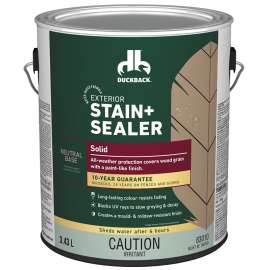 Duckback BCWB83010-16 Exterior Stain and Sealer, Neutral Base, Liquid, 1 gal