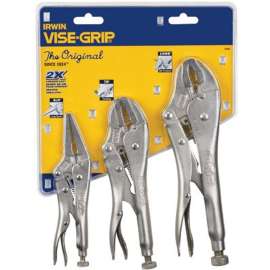 IRWIN 323S Locking Pliers Set, 3-Piece, Alloy Steel, Silver