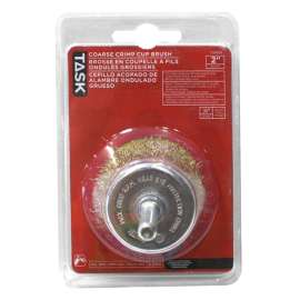 Task T25625 Cup Brush, Crimped Bristle, 2 in Dia Bristle, Steel Bristle