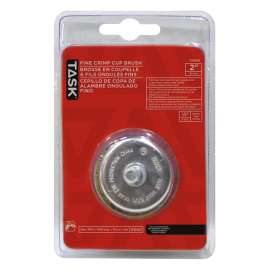 Task T25626 Cup Brush, Crimped Bristle, 2 in Dia Bristle, Steel Bristle