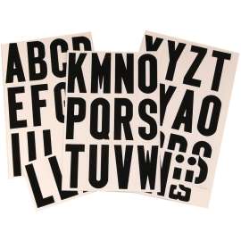 HY-KO MM-4L Packaged Letter Set, 3 in H Character, Black Character, White Background, Vinyl