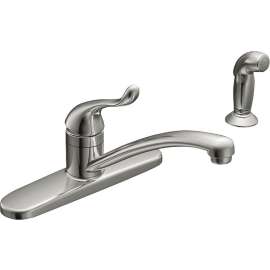 Moen Adler CA87530 Kitchen Faucet, 1-Faucet Handle, 6 in H Spout, Stainless Steel, Chrome