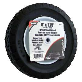 Laser 42418 Wheel, 8 in Dia x 1-3/4 in W Tire, Diamond Tread, Steel Rim