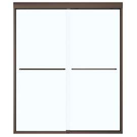 MAAX Aura 135665-900-172 Shower Door, Clear Glass, Tempered Glass, Semi Frame, 2-Panel, Glass, 1/4 in Glass