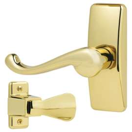 Ideal Security GL Series SKGLWBB Lever Set, Zinc, Brass, 1 to 2-1/8 in Thick Door