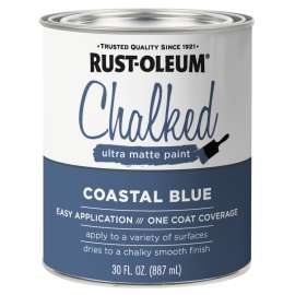 RUST-OLEUM CHALKY 329207 Paint, Ultra Matte, Coastal Blue, 30 oz, Can
