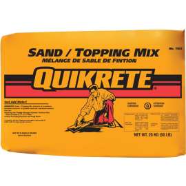 Quikrete 110326 Sand/Topping Mix, Granular Solid, Brown/Gray, 25 kg Bag