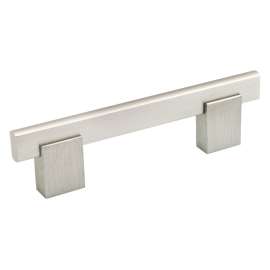 Richelieu BP905096195 Cabinet Pull, 5-1/32 in L Handle, 7/16 in H Handle, 1-11/32 in Projection, Aluminum/Metal