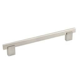Richelieu BP905192195 Cabinet Pull, 8-13/16 in L Handle, 1-11/32 in Projection, Aluminum/Metal, Brushed Nickel