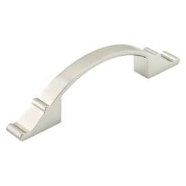 Richelieu BP260676195 Cabinet Pull, 4-15/16 in L Handle, 17/32 in H Handle, 1-3/32 in Projection, Metal, Brushed Nickel