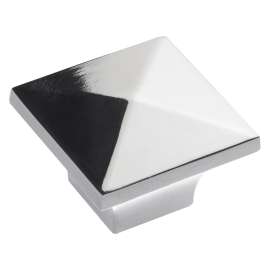 Richelieu DP53082140 Square Cabinet Knob, 7/8 in Projection, Metal, Chrome