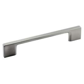 Richelieu BP8160128195 Cabinet Pull, 6-3/8 in L Handle, 11/32 in H Handle, 1-3/32 in Projection, Metal, Brushed Nickel