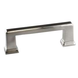 Richelieu BP79596195 Cabinet Pull, 4-3/16 in L Handle, 21/32 in H Handle, 1-3/8 in Projection, Metal, Brushed Nickel