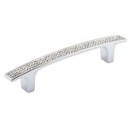 Richelieu BP123409614001 Cabinet Pull, 5-7/16 in L Handle, 9/16 in H Handle, 1-1/16 in Projection, Crystal/Glass/Metal