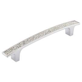 Richelieu BP123412814001 Cabinet Pull, 7-3/32 in L Handle, 9/16 in H Handle, 1-1/16 in Projection, Crystal/Glass/Metal