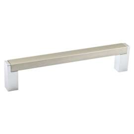 Richelieu BP801128140 Cabinet Pull, 5-9/16 in L Handle, 1-3/16 in Projection, Aluminum/Metal, Chrome/Brushed Nickel