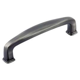 Richelieu BP81092143 Cabinet Pull, 4-1/4 in L Handle, 5/8 in H Handle, 1-1/16 in Projection, Metal, Antique Nickel